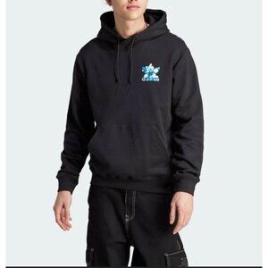Adidas Black Hoodie With Blue Cloud Trefoil Logo Design Medium